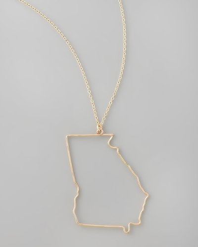 GaugeNYC Gold State Pendant Necklace, Georgia