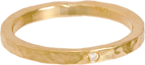 Jennifer Meyer Diamond & Gold Hammered Ring