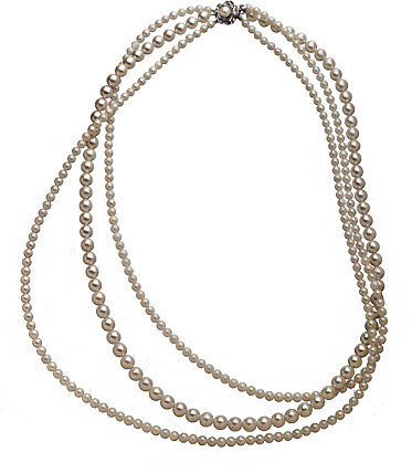 Masato Pearls Silver Floral Pearl Bud Clasp Necklace