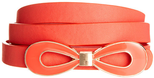 New Look Enamel Skinny Bow Belt