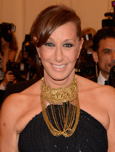 Donna Karan wore a gold collared necklace.
Donna Karan wore a gold collared necklace.