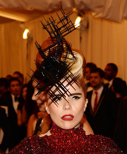 Paloma Faith wore a funky Philip Treacy headpiece.
Paloma Faith wore a funky Philip Treacy headpiece.