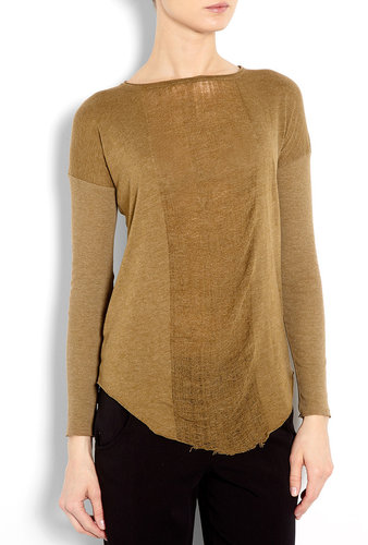 Raquel Allegra Basic Long Sleeve Deconstructed Jersey Top