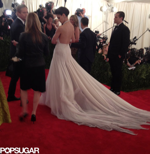 Katie Holmes's dress had a low-cut back — and quite a train.
Katie Holmes's dress had a low-cut back — and quite a train.