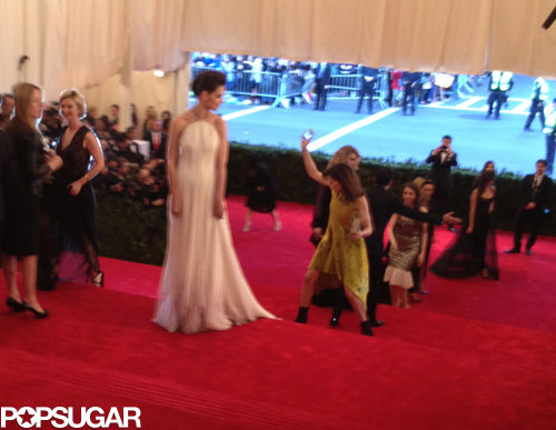 Katie Holmes was a vision in white against the red carpet.
Katie Holmes was a vision in white against the red carpet.