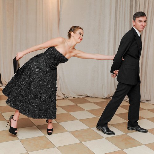 Jennifer Lawrence leaned over to get designer Raf Simons's attention.
Source: Billy Farrell/BFANYC.com
Jennifer Lawrence leaned over to get designer Raf Simons's attention.
Source: Billy Farrell/BFANYC.com