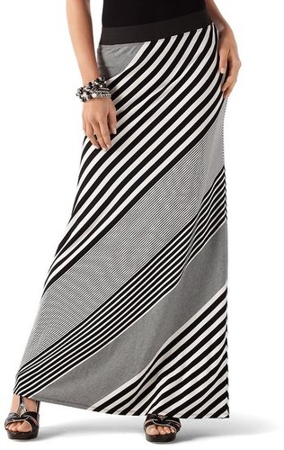 Bias Stripe Maxi Skirt