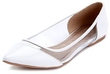 Clear Side Pointy Toe Ballet Flat