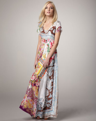 Johnny Was Collection Printed Georgette Maxi Dress
