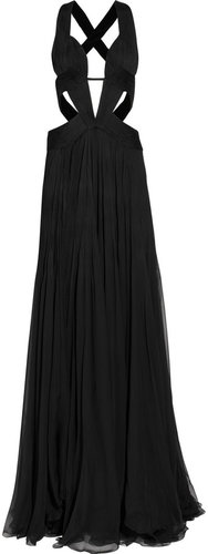 Roberto Cavalli Cutout silk-chiffon gown