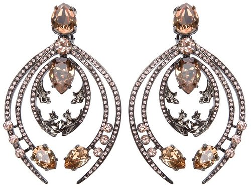 Roberto Cavalli crystal clip earrings