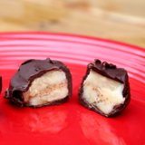 Vegan Chocolate-Covered Banana Almond Butter Bites Vegan Chocolate-Covered Banana Almond Butter Bites