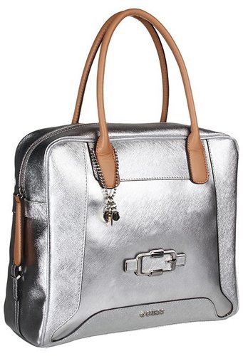 GUESS - Verdugo Large Box Satchel (Silver) - Bags and Luggage