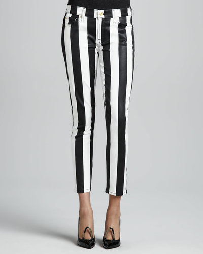 Mark this year as the one when black and white stripes moved out of the jailhouse and onto stylish stems instead. Swap in 7 For All Mankind's skinnies ($198) to give regular denim a break.
Mark this year as the one when black and white stripes moved out of the jailhouse and onto stylish stems instead. Swap in 7 For All Mankind's skinnies ($198) to give regular denim a break.