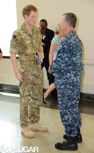 Prince Harry wore fatigues to the hospital.
Prince Harry wore fatigues to the hospital.