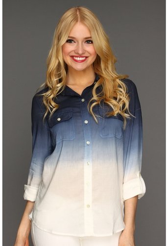 Lucky Brand - Brooke Dip Dye Shirt (Navy Multi) - Apparel