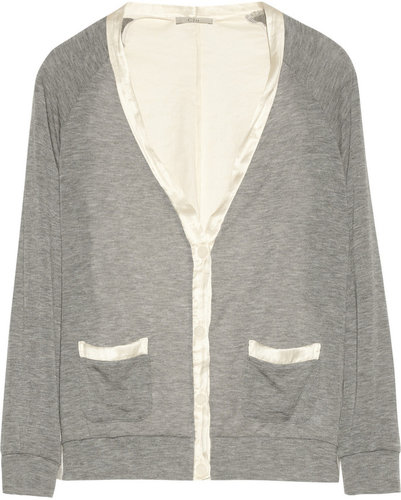 CLU Draped jersey and charmeuse cardigan