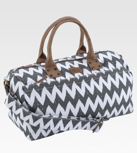 This John Robshaw zig-zag duffel ($190) features a fun chevron print but in colors that are more subdued — the best of both worlds.
This John Robshaw zig-zag duffel ($190) features a fun chevron print but in colors that are more subdued — the best of both worlds.