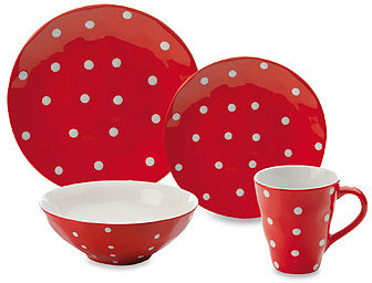 Sprinkle Collection Red Dinnerware