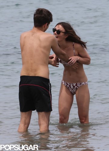 Keira Knightley and James Righton dipped in the water.
Keira Knightley and James Righton dipped in the water.