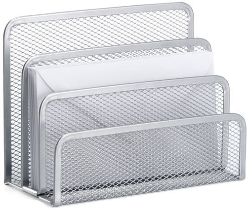 Small Silver Mesh Letter Holder