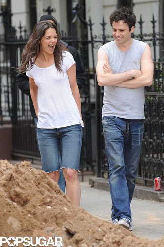 Katie Holmes and Luke Kirby laughed while filming Mania Days in NYC.
Katie Holmes and Luke Kirby laughed while filming Mania Days in NYC.