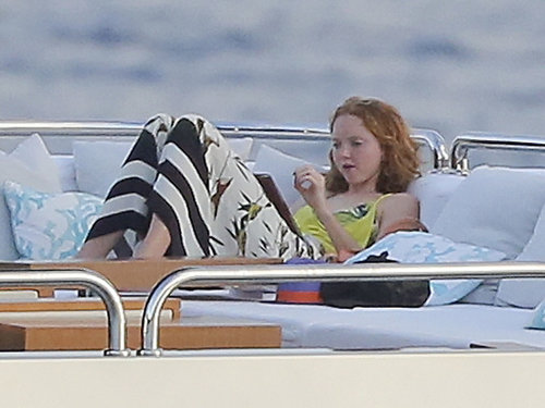 Model Lily Cole relaxed with a book during a sunset cruise in St. Barts in December 2012.
Model Lily Cole relaxed with a book during a sunset cruise in St. Barts in December 2012.