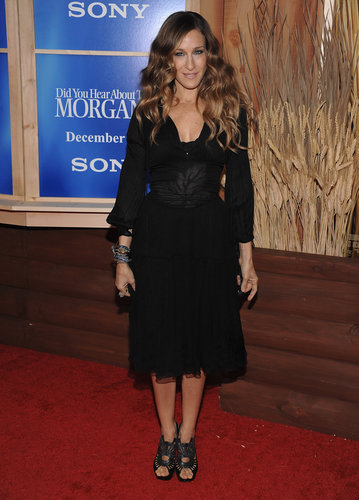 Parker layered stacks on stacks of colorful crystal bracelets, then slipped on a pair of structural python sandals by Nicholas Kirkwood to get her all-black ensemble red carpet ready for the NYC premiere of Did You Hear About The Morgans.
Parker layered stacks on stacks of colorful crystal bracelets, then slipped on a pair of structural python sandals by Nicholas Kirkwood to get her all-black ensemble red carpet ready for the NYC premiere of Did You Hear About The Morgans.