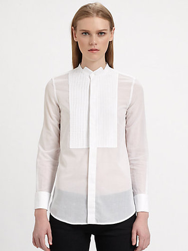 Saint Laurent Reverse Tuxedo Collar Blouse