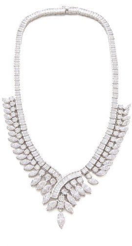 Kenneth jay lane Gatsby Marquis Baguette Necklace