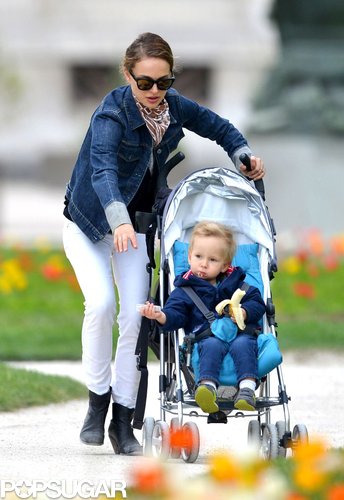 Natalie Portman took her son, Aleph Millepied, for a stroll through a Paris park.
Natalie Portman took her son, Aleph Millepied, for a stroll through a Paris park.