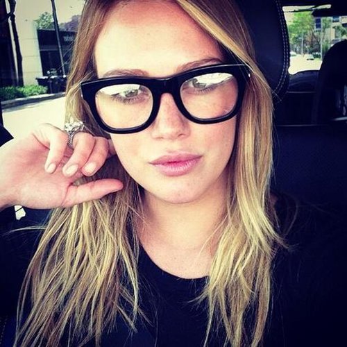 Hilary Duff had a "nerdy kind of day" while wearing a pair of thick-frame glasses.
Source: Twitter user HilaryDuff
Hilary Duff had a "nerdy kind of day" while wearing a pair of thick-frame glasses.
Source: Twitter user HilaryDuff