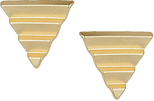 Ridge Triangle Stud Earrings