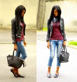 Ripped jeans & mocassins