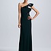Carmen Marc Valvo One-Shoulder Ruffle Gown