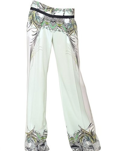 Printed Silk Crepe De Chine Trousers