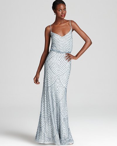 Adrianna Papell Beaded Gown - Sleeveless Blouson