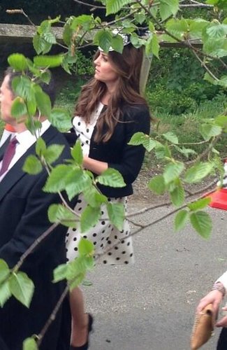 Kate Middleton wore a Topshop dress while attending a wedding back on May 11.
Source: Twitter user TillyPudwell
Kate Middleton wore a Topshop dress while attending a wedding back on May 11.
Source: Twitter user TillyPudwell