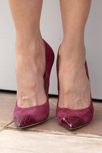 Nicole Kidman wore magenta capped Jimmy Choo pumps.
Nicole Kidman wore magenta capped Jimmy Choo pumps.