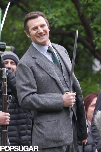 Liam Neeson was all smiles wielding a sword, naturally.
Liam Neeson was all smiles wielding a sword, naturally.