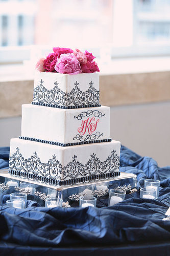 The whimsical black trim, the pink peonies, the personalized initials — so much about this cake screams "romantic."
Photo by Kristin Vining Photography via Style Me Pretty
The whimsical black trim, the pink peonies, the personalized initials — so much about this cake screams "romantic."
Photo by Kristin Vining Photography via Style Me Pretty