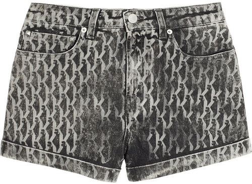 Karl Lagerfeld Steffie printed stretch-denim shorts