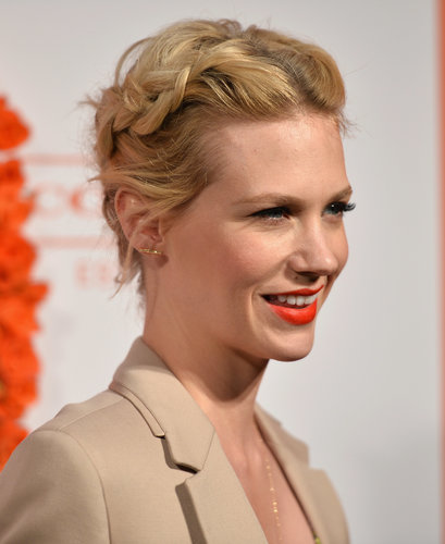 January Jones's loose braids blended beautifully into the rest of her hair, creating a peek-a-boo effect at a Children's Defense Fund benefit in April.
January Jones's loose braids blended beautifully into the rest of her hair, creating a peek-a-boo effect at a Children's Defense Fund benefit in April.