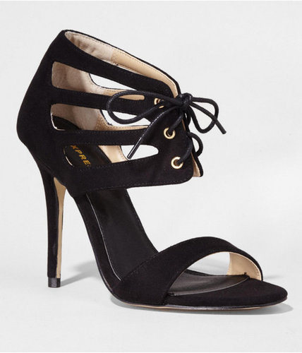 Cut-Out Lace-Up Heeled Sandal