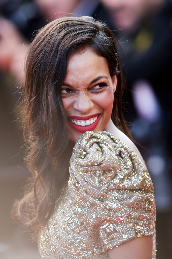 Rosario Dawson smiled on the red carpet at the Cannes Film Festival on Tuesday for the Cleopatra screening.
Rosario Dawson smiled on the red carpet at the Cannes Film Festival on Tuesday for the Cleopatra screening.