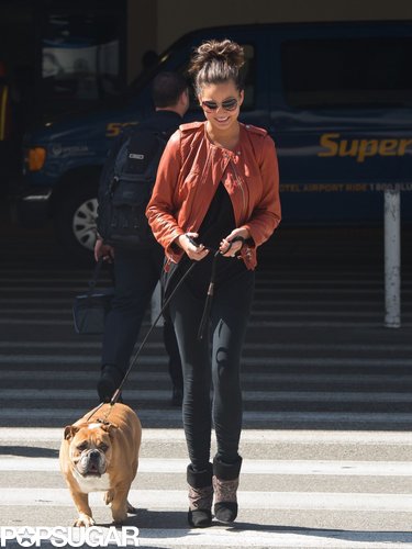 Chrissy Teigen looked every bit the cool girl in a red leather jacket while walking her dog in LA.
Chrissy Teigen looked every bit the cool girl in a red leather jacket while walking her dog in LA.