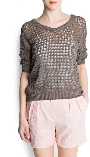 Open knit cotton jumper