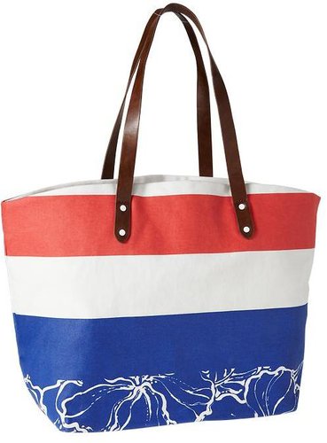 Colorblock canvas tote