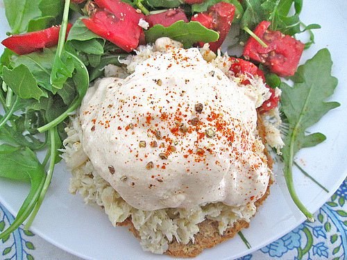 Lightened-Up Crab Eggs Benedict Lightened-Up Crab Eggs Benedict