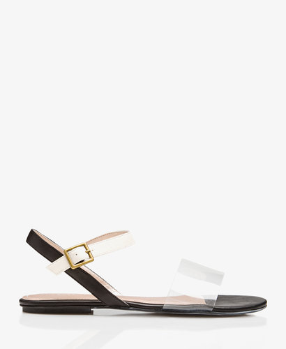The clear strap on this Forever 21 flat ($20) gives the illusion that nothing's there.
The clear strap on this Forever 21 flat ($20) gives the illusion that nothing's there.